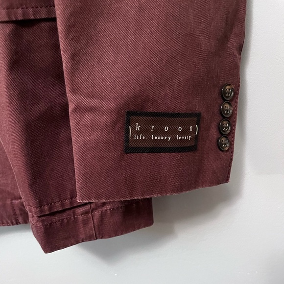 NWT Kroon Harrison Vintage Wash Cotton Sport Coat in Red - Picture 6 of 13